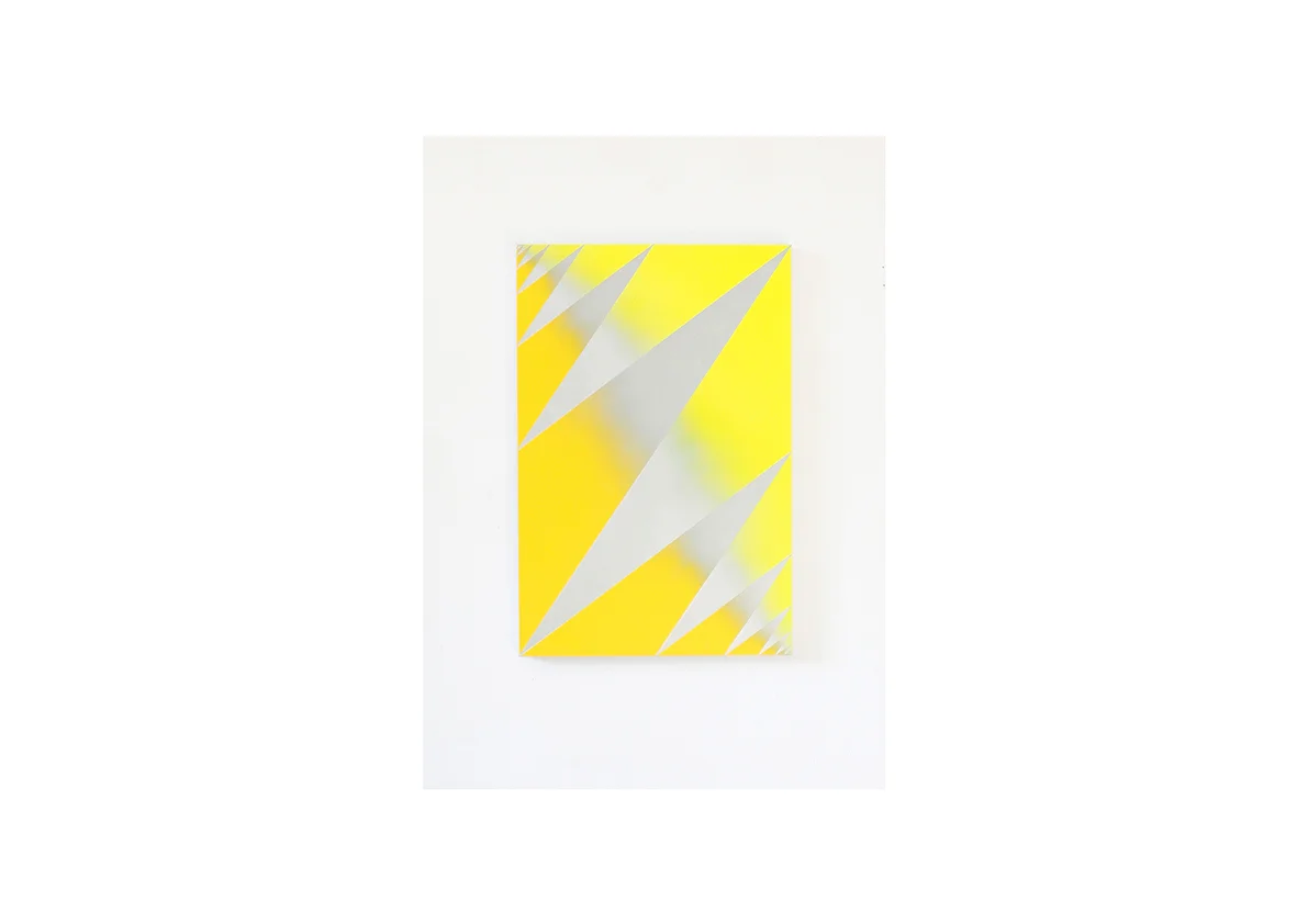 ohne Titel, 2014 Lackspray auf Baumwollstoff 90 x 60 cm