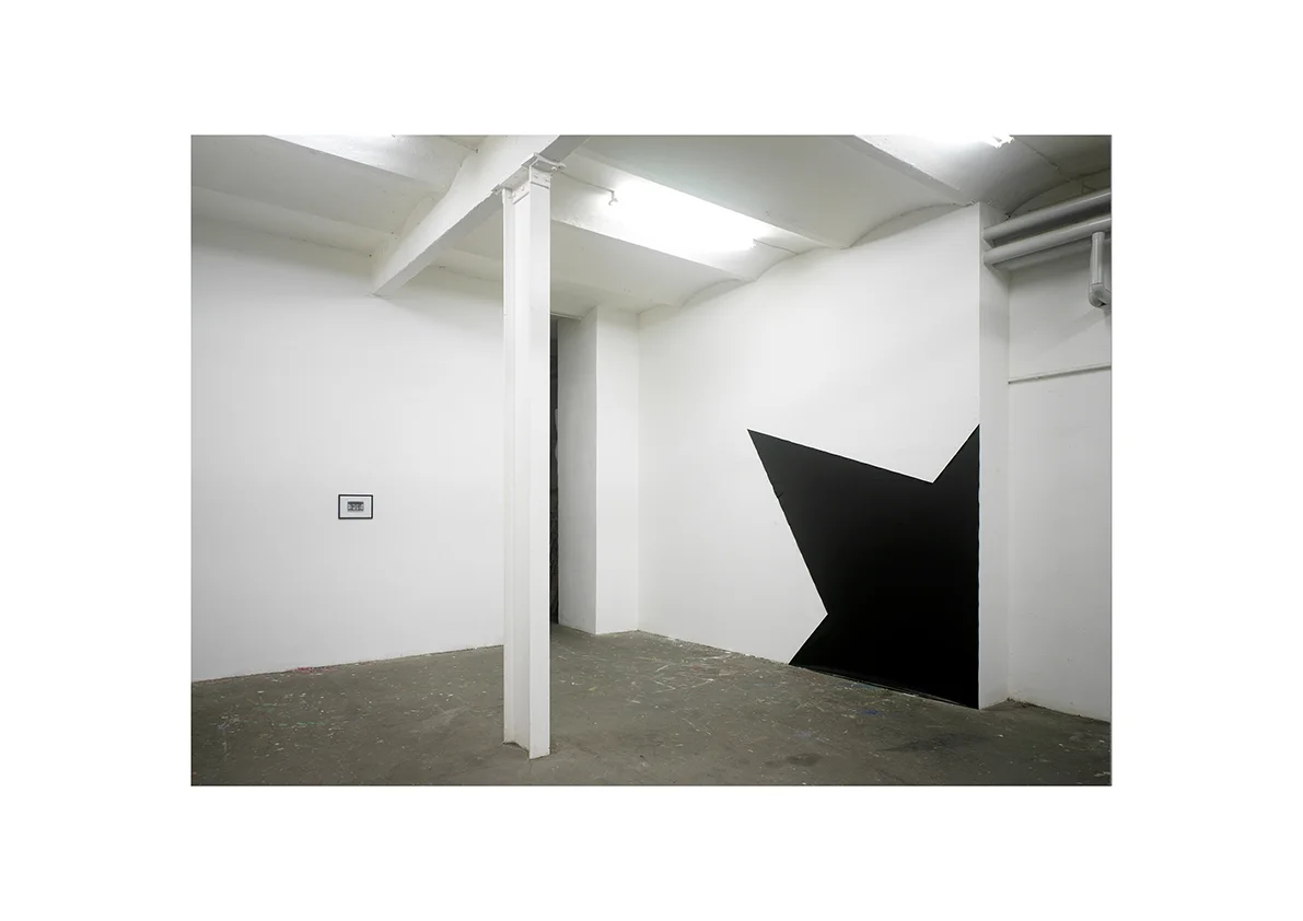 Supernova, 2005/ Drop Down, 2008 Fotografie 10,5 x 15 cm/ Lack auf Baumwollstoff (zugeschnitten) 232 x 232 cm