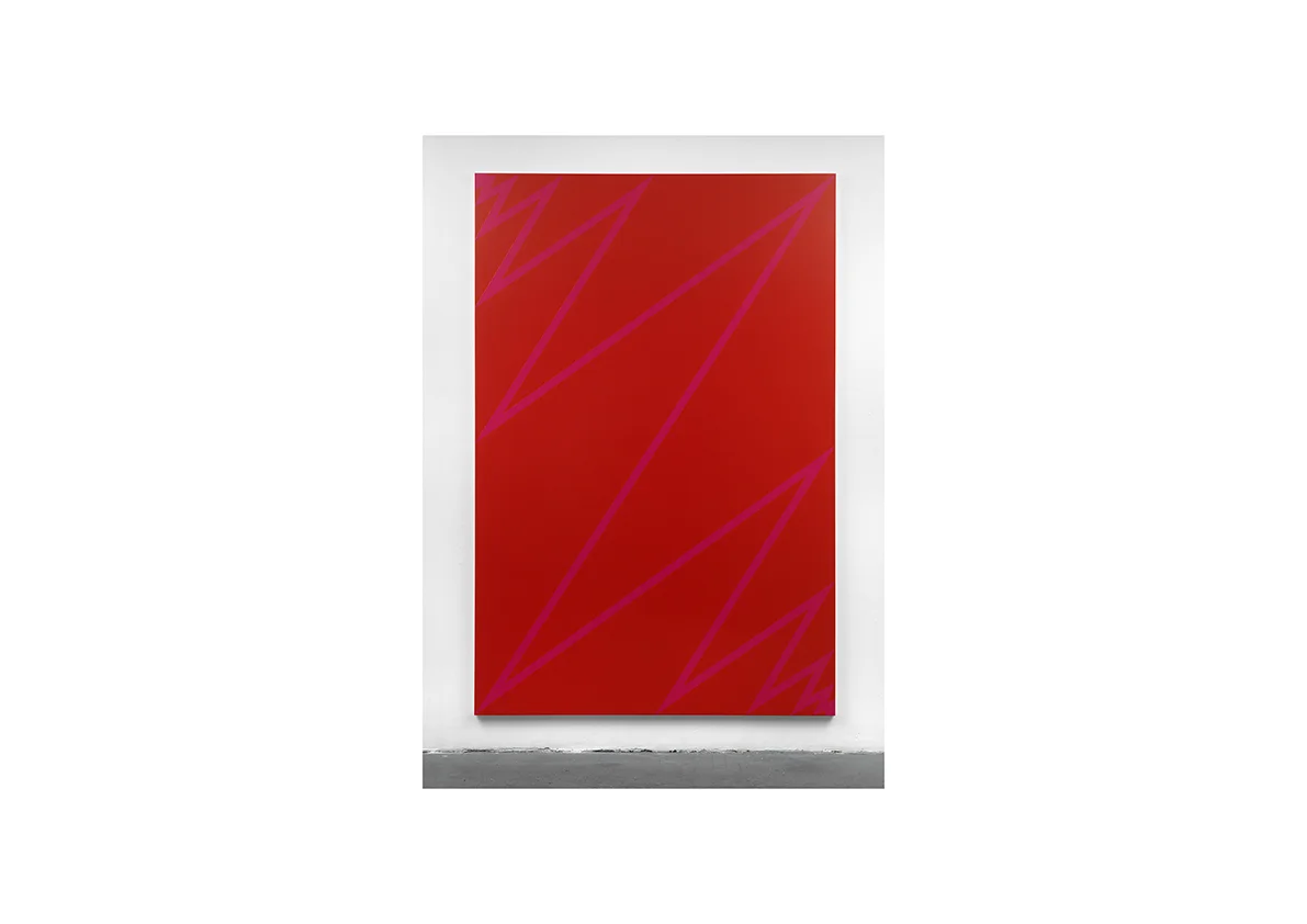Lightning (Entladung), 2010 Lackspray auf Baumwollstoff 270 x 180 cm