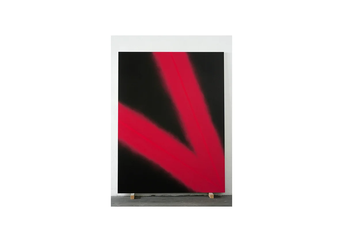 Ohne Titel, 2004 Lackspray auf Baumwollstoff 240 x 180 cm