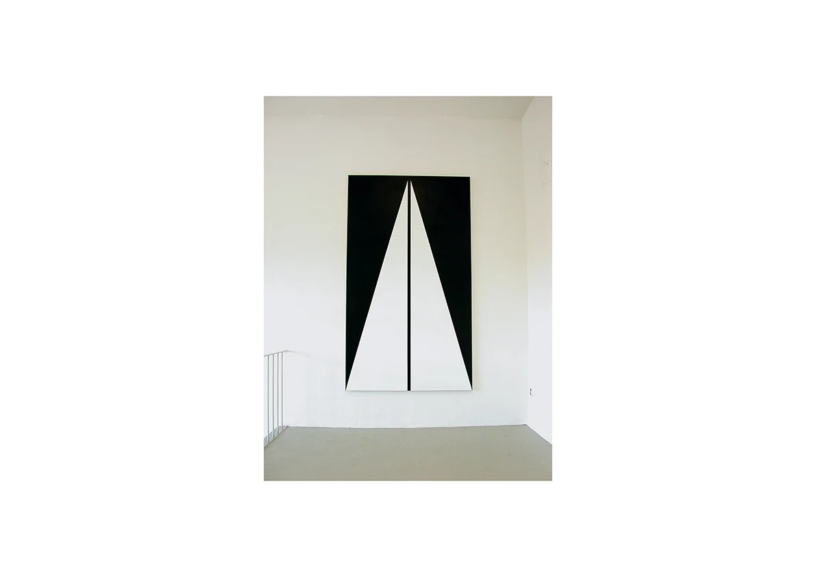 ohne Titel, 2004 Lack auf Baumwollstoff 260 x 150 cm