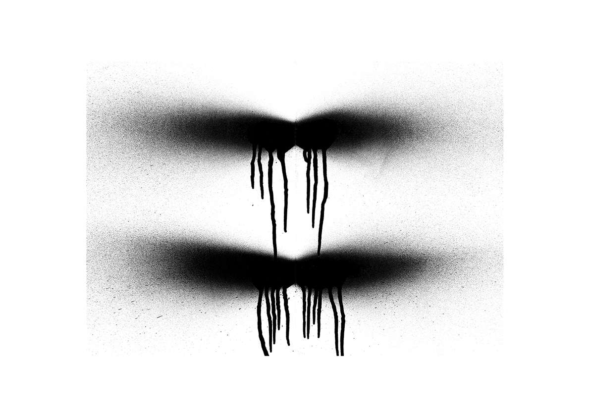 Ohne Titel, 2003 Lackspray auf Papier 63 x 44 cm