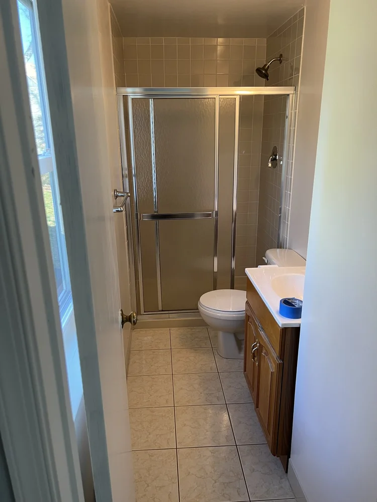Modern Bath with Touchless Toilet in Horsham, PA, before