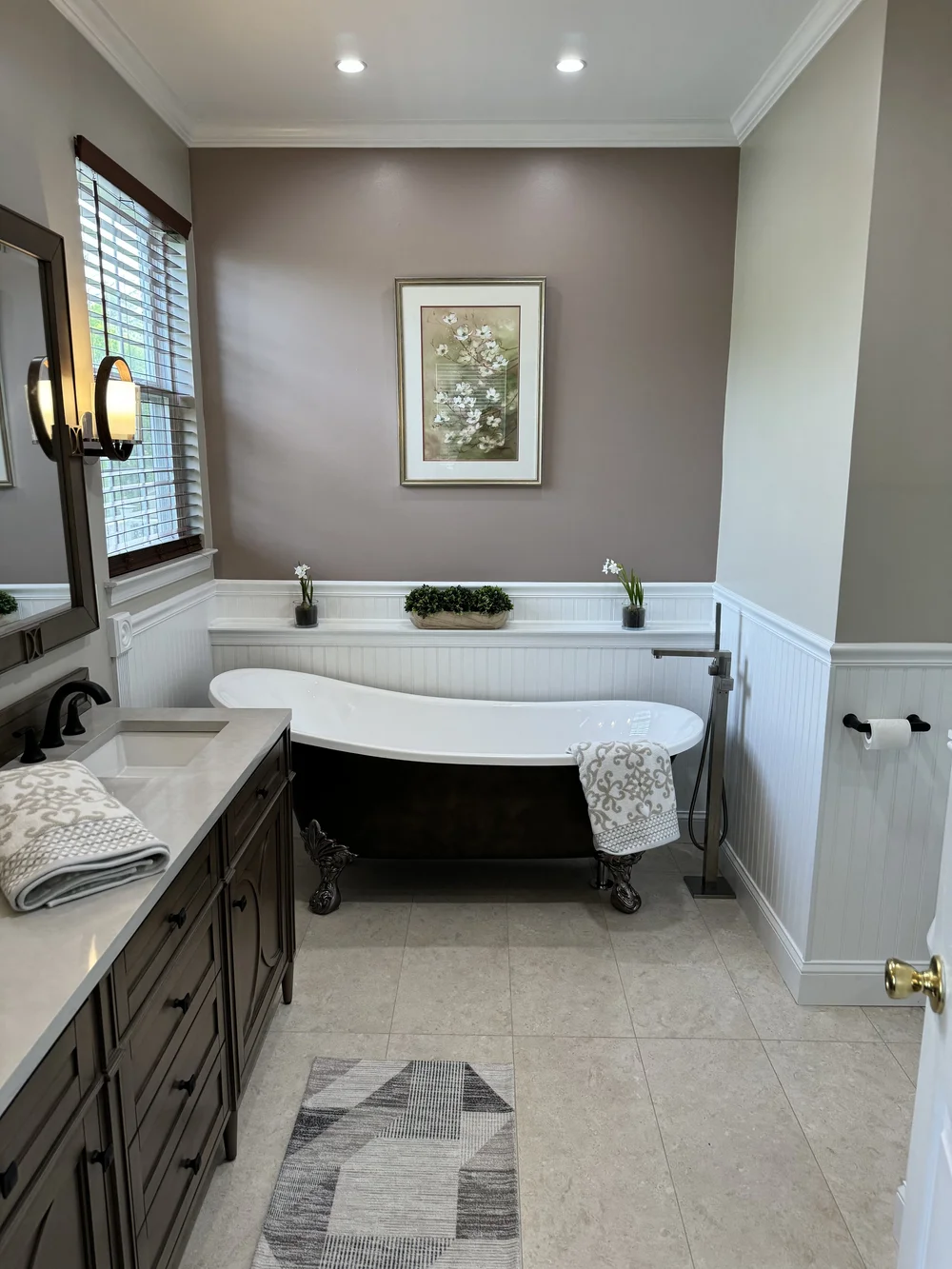 Primary Bath with Clawfoot Tub in Gilbertsville, PA, after