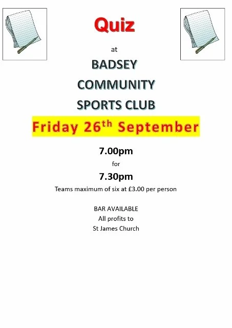 Quiz in aid of funds for St. James