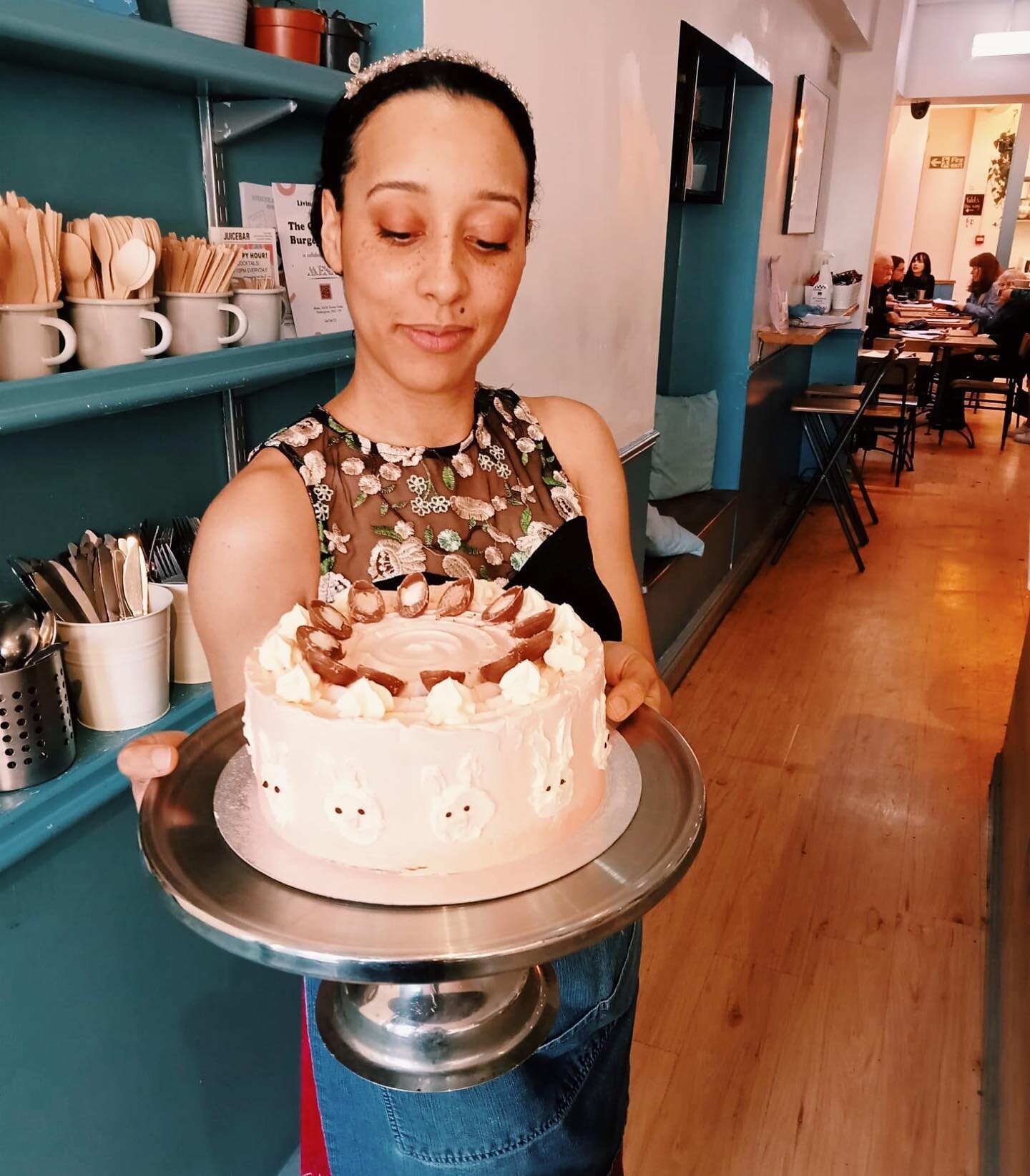 closed today but back tomorrow (Monday), have everyone has a lovely day.

but in the mean time, enjoy this photo of the beautiful Chantelle &amp; the most adorable Easter cake we&rsquo;ve seen by @ittakinga 🐰 

.
.
.
.
.
.
.
.
.
.
.
.
.
#nottingham 