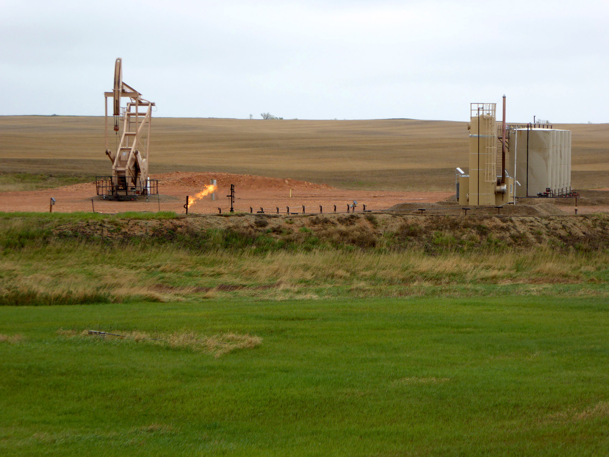  Excess natural gas is flared at a well pad in McKenzie County, ND 
