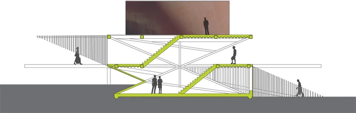 section through stairs