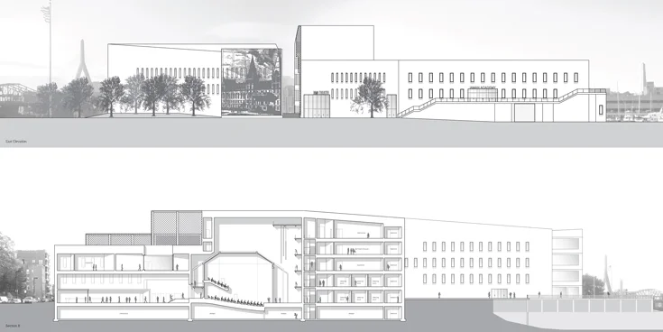 theater elevation and section