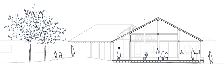 section through 'Social' Home-for-All