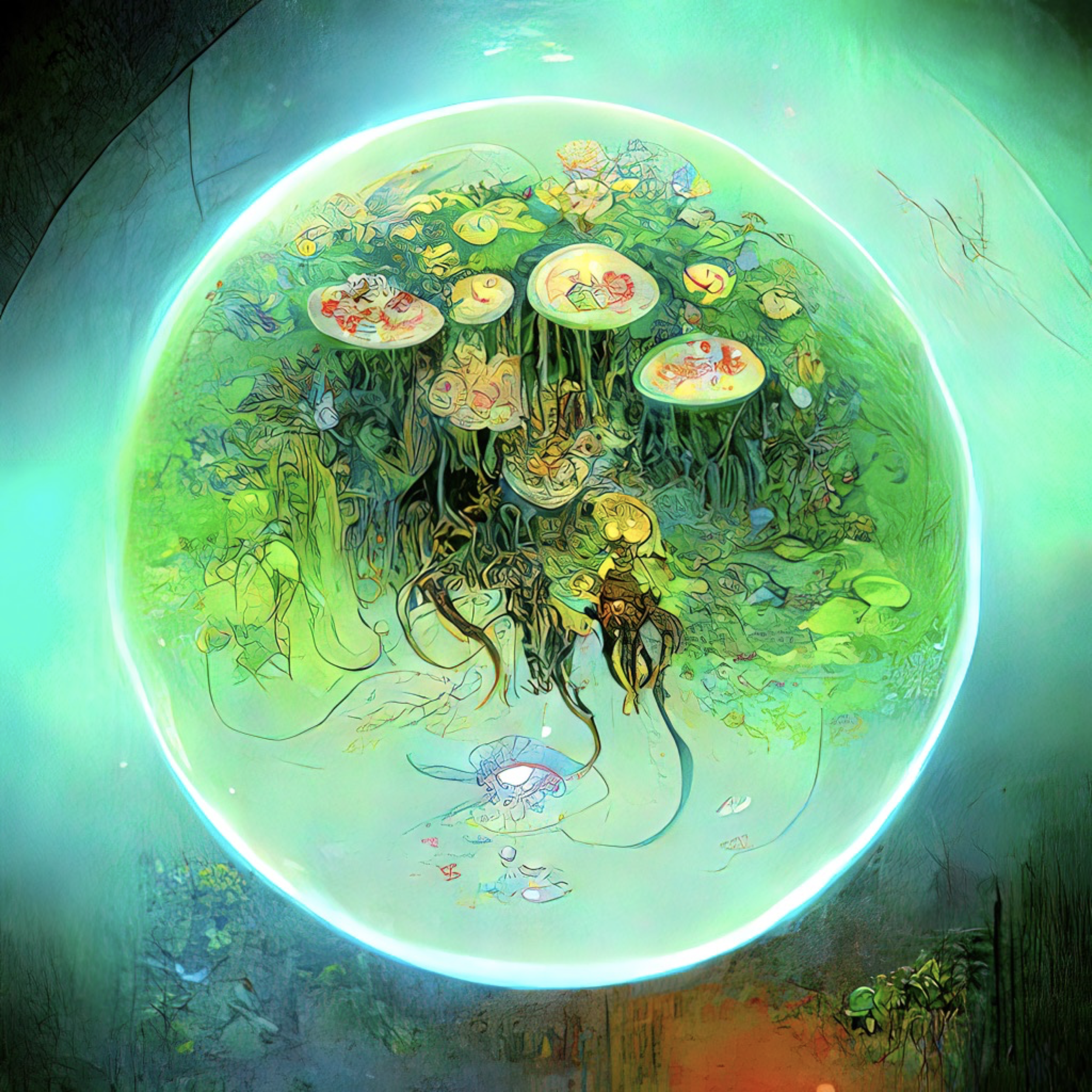 5ab27b3c-6c34-4dea-a12d-9301740c6418 - highly complex intricate venus fly-trap plants, glowing circuit board effects, multi levels, giant dark glowing orbs of water, stunning atmosphere by Alphonso Mucha, Jean Giraud, krenz cushart, Ryota-H.png