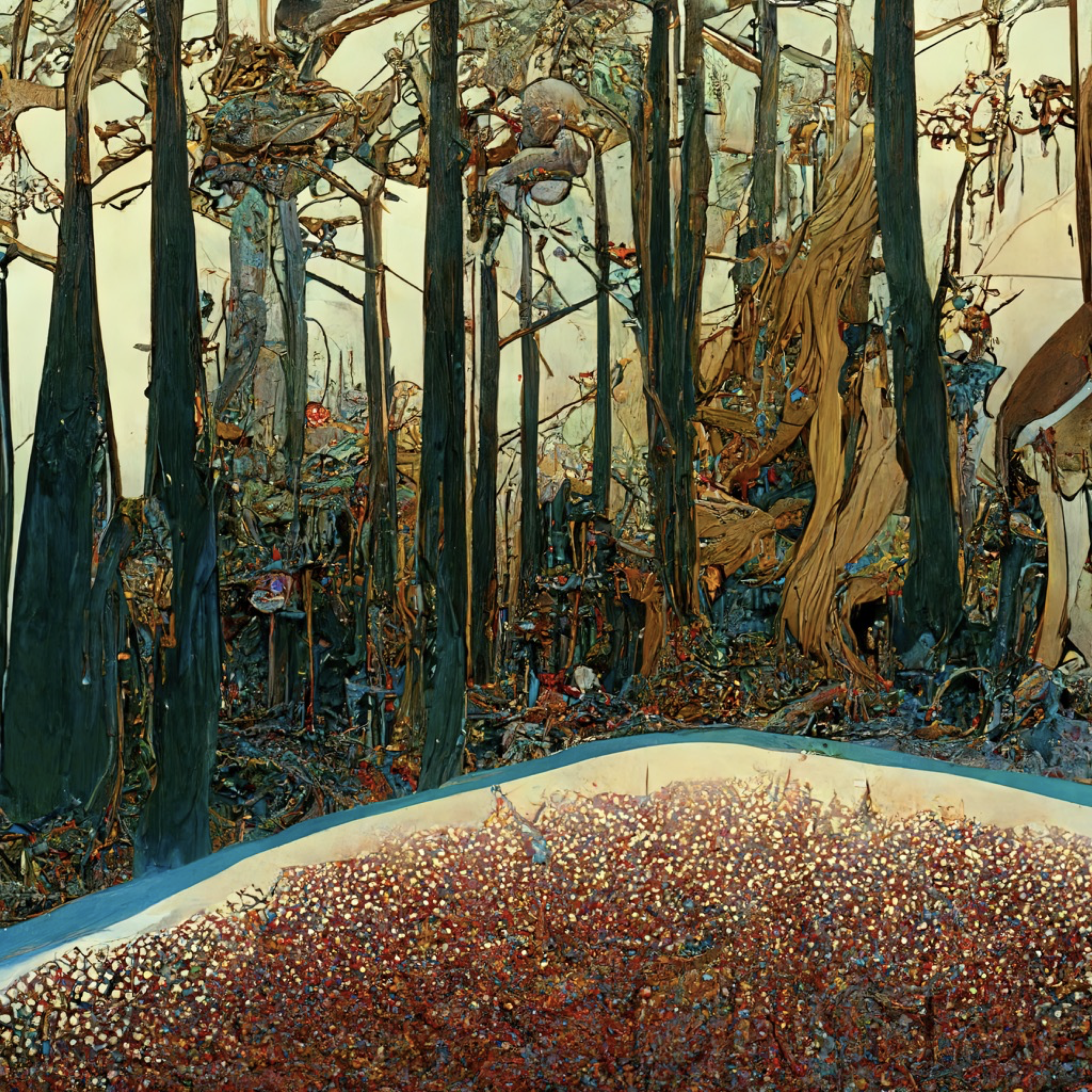 7f5cbcc7-6e3b-4501-911e-2ddf93541ddf - A hyper photorealistic, smooth, shiny, forest made out of metal parts, Georges Remi, Albert Uderzo, super-realistic, insanely intricate and detailed, old, top view, aerial, atmospheric, volumetric ligh.png