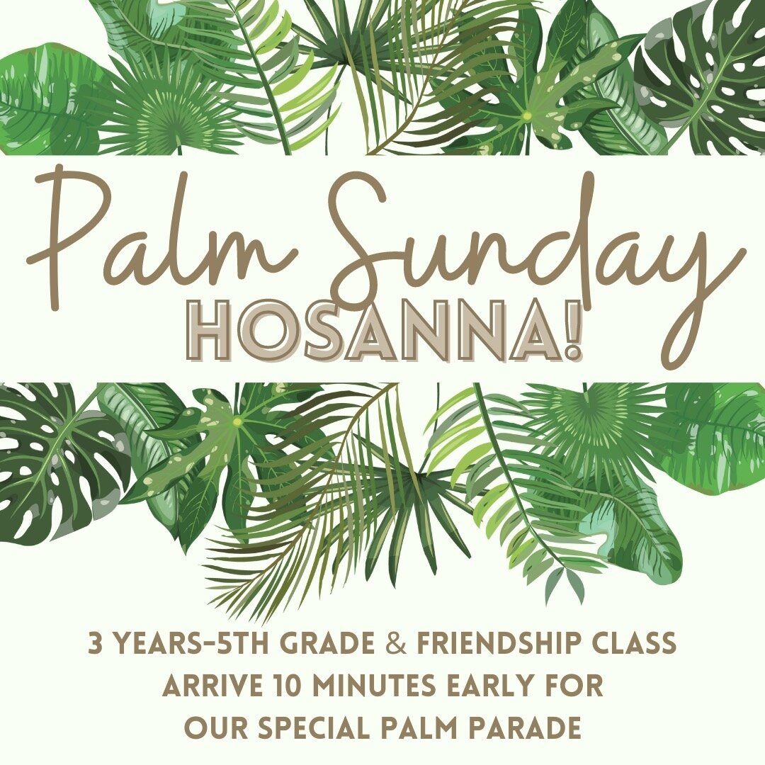 This week is Palm Sunday! We'll do our annual palm parade through the sanctuary so be sure to check your kids in to class on time (or even better, early!) so that they can participate. 🌴🙌 Read more in today's Weekly Roundup email for families! @vcc