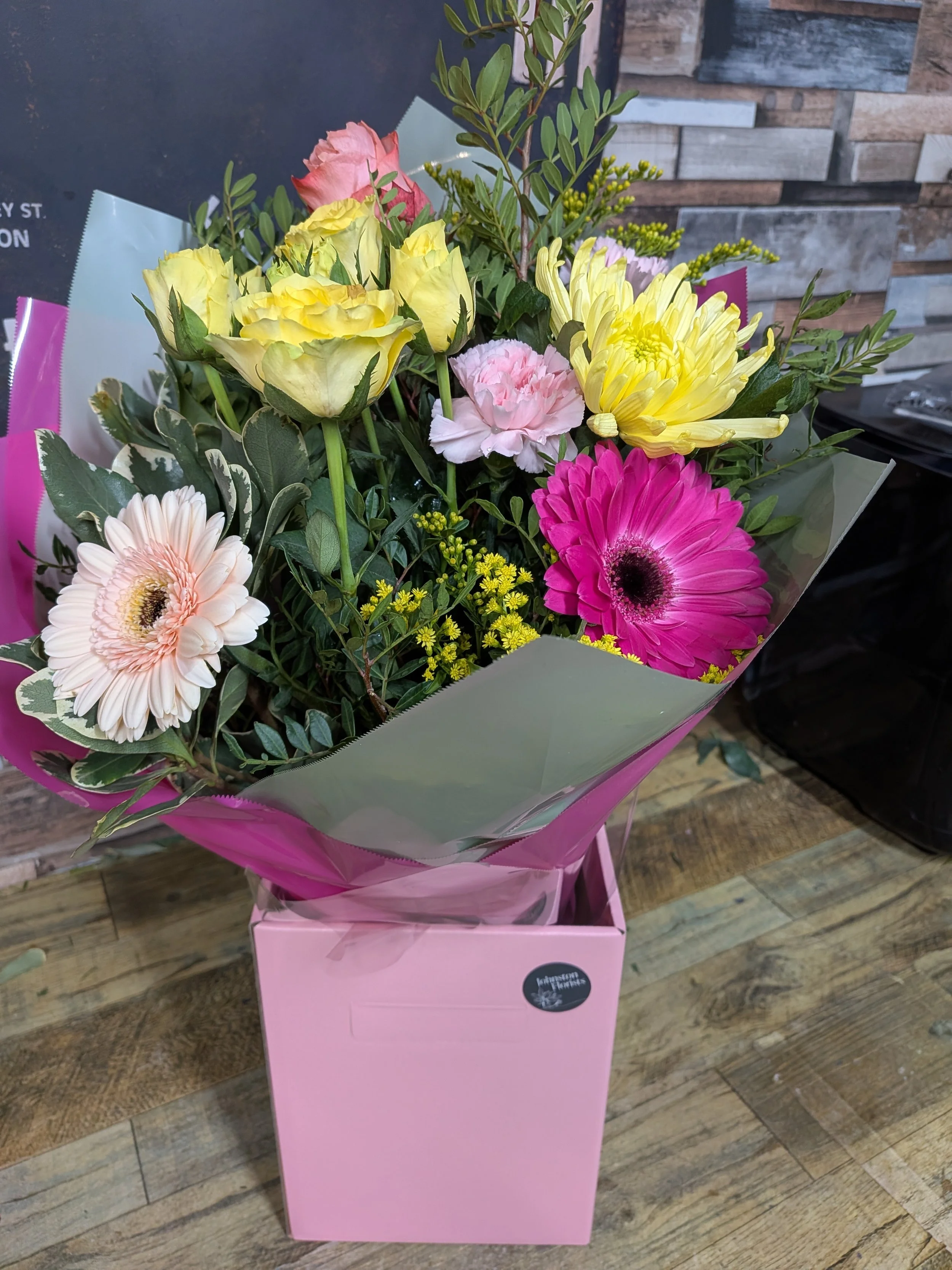 Mother's day yellows and Pinks Hand tie