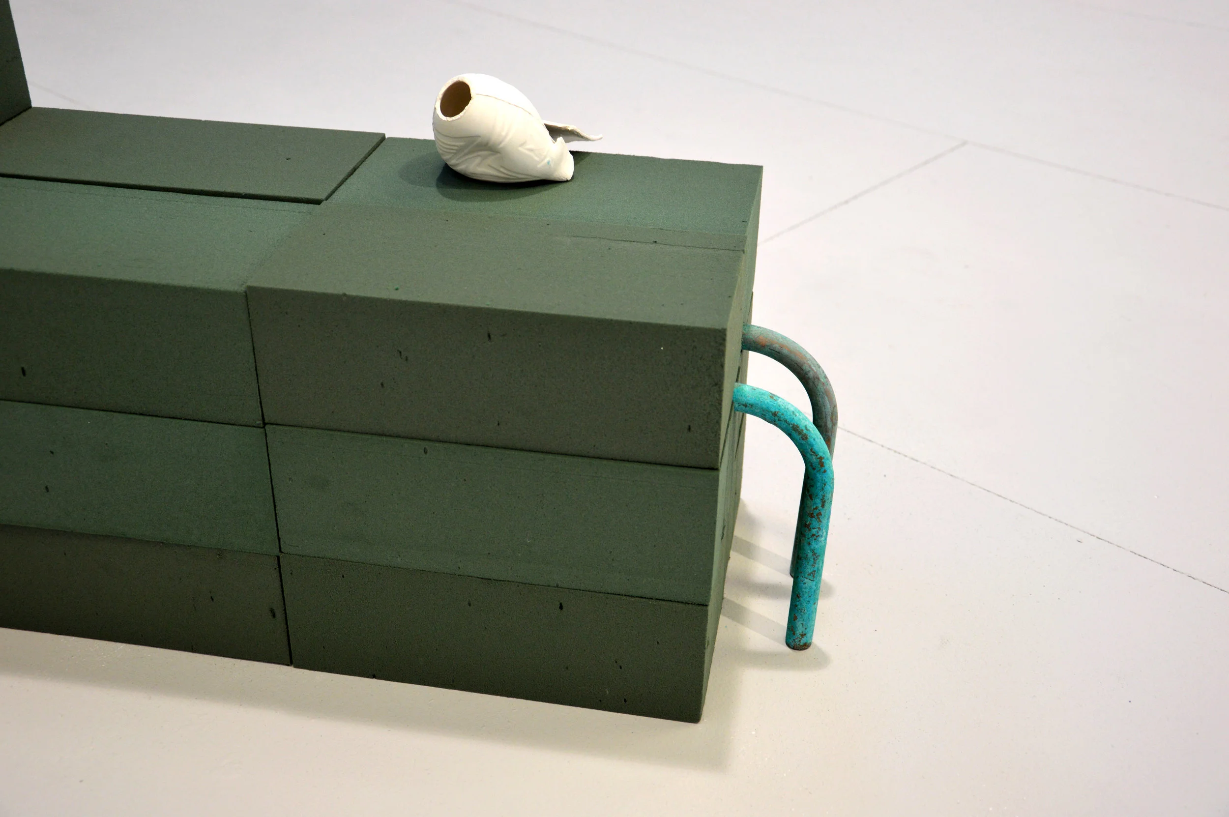 Power Plant 2018 Ceramic, cigarette butts, copper & floral foam 70x65x22cm