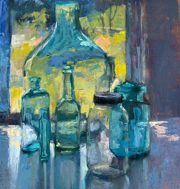 Through the window, 16x16" , oil