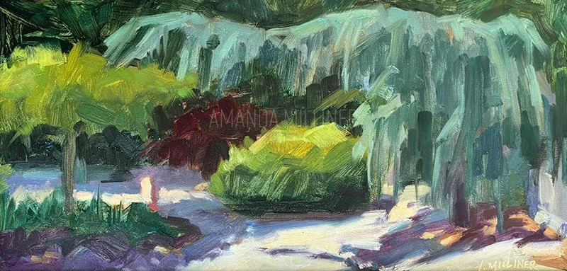 Japanese Garden, 8x16", oil