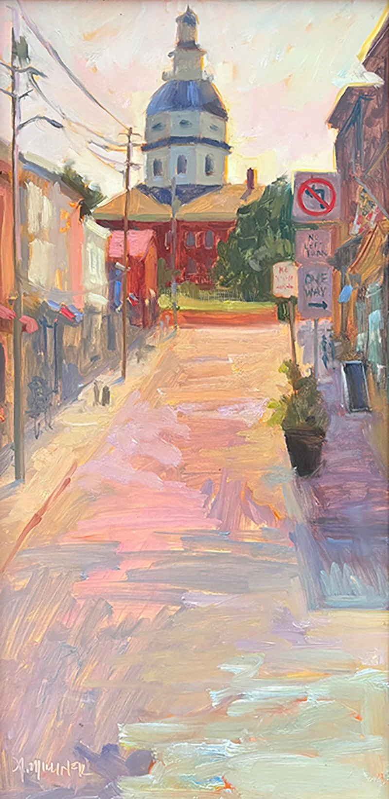 Maryland Ave, Annapolis, 10x20", oil