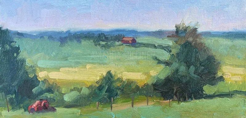 Farm, 6x12", oil