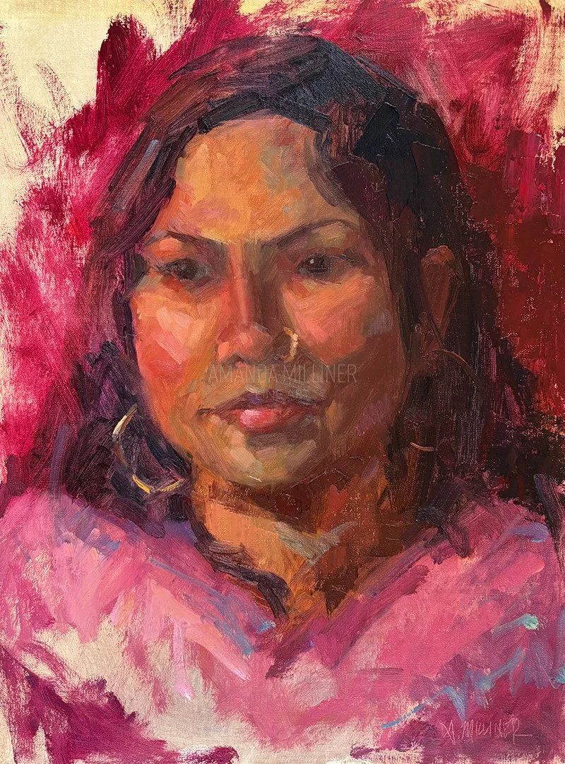 Amrita's Gaze, 2025, 12x16" oil
