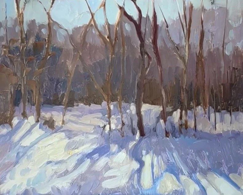 Trees in the snow, oil, 8x10", 2026