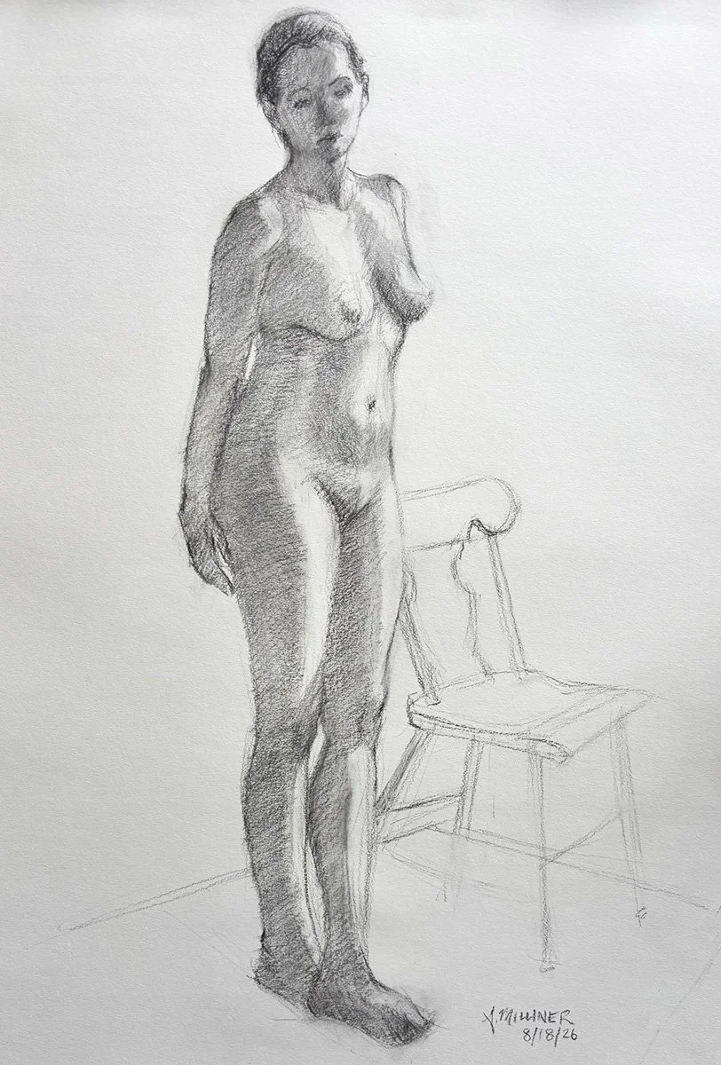 standing pose, charcoal drawing, 2026