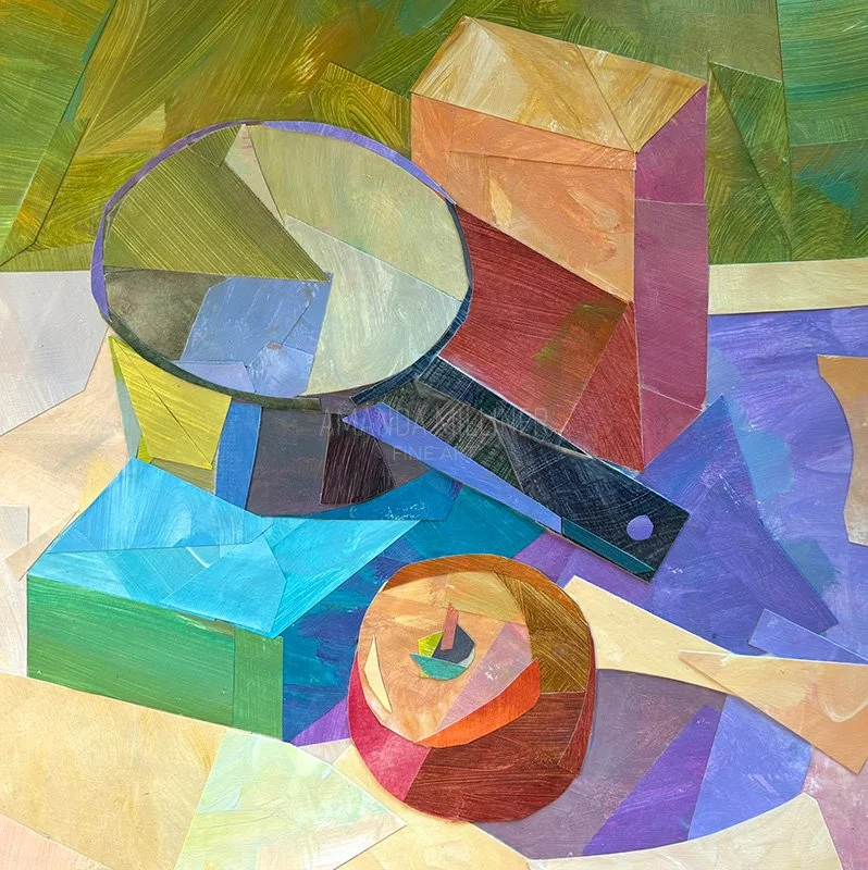 Block Study, Acrylic Paper collage, 2026