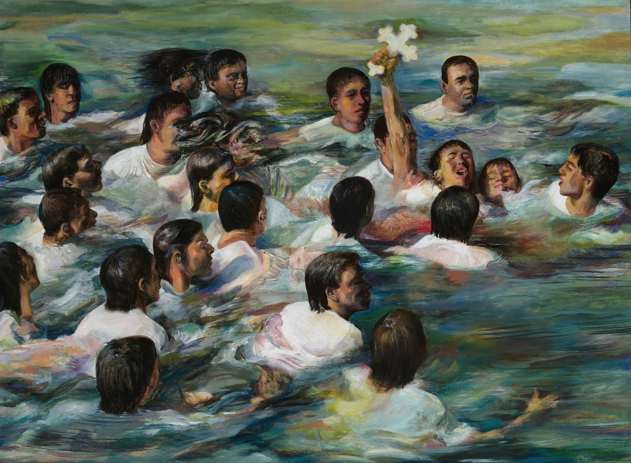 Bayou Baptism, 2008, oil on panel, 12" x 16