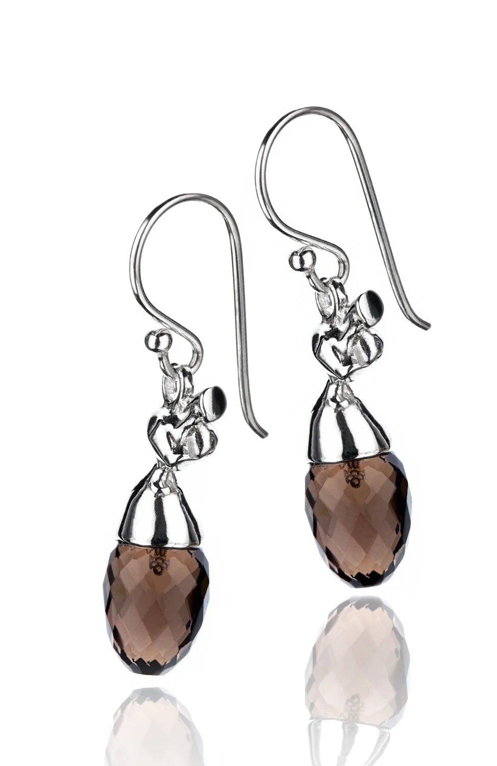 Kabini earrings with smoky quartz.