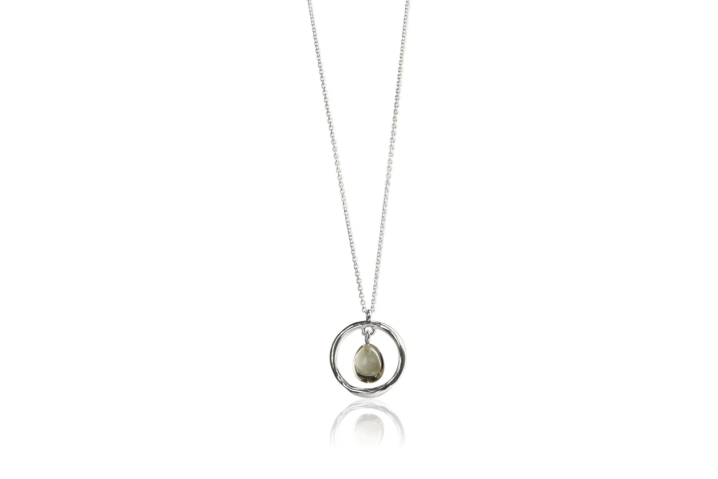 Round branch pendant with Prasiolite