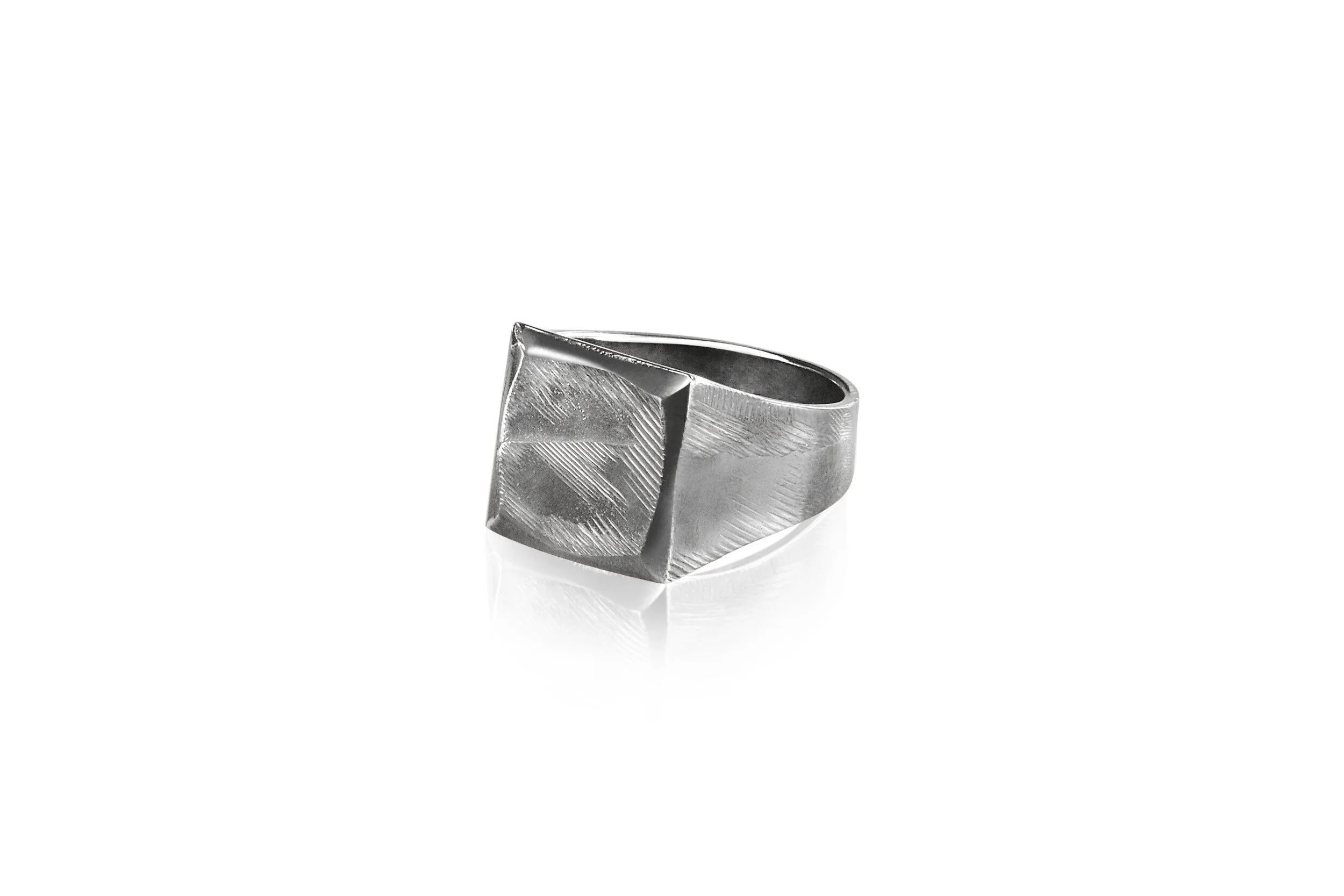 Signet ring, oxidised silver