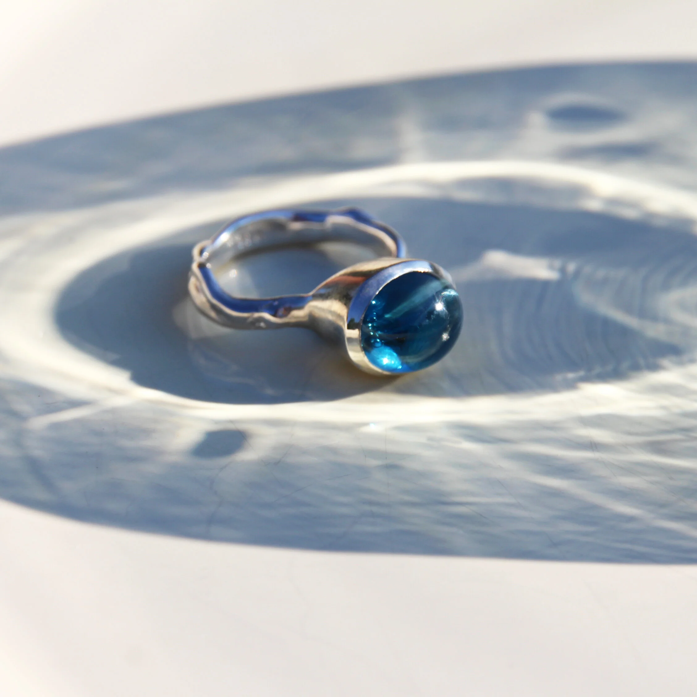 Madikeri ring with London blue Topaz 