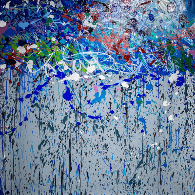 “Jonone training paris campsi” (2017) Acrylique sur toile - 124 x 124 cm