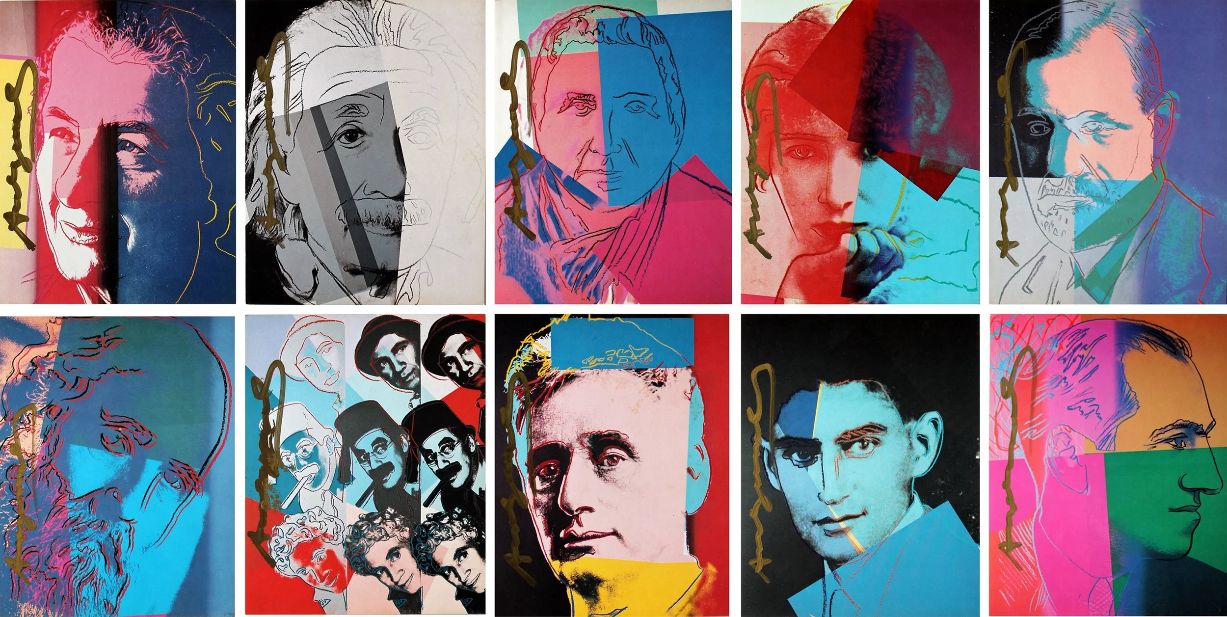 “Ten portraits of jews of the twentieth century” (1980) Lithographies - 82 × 163 cm
