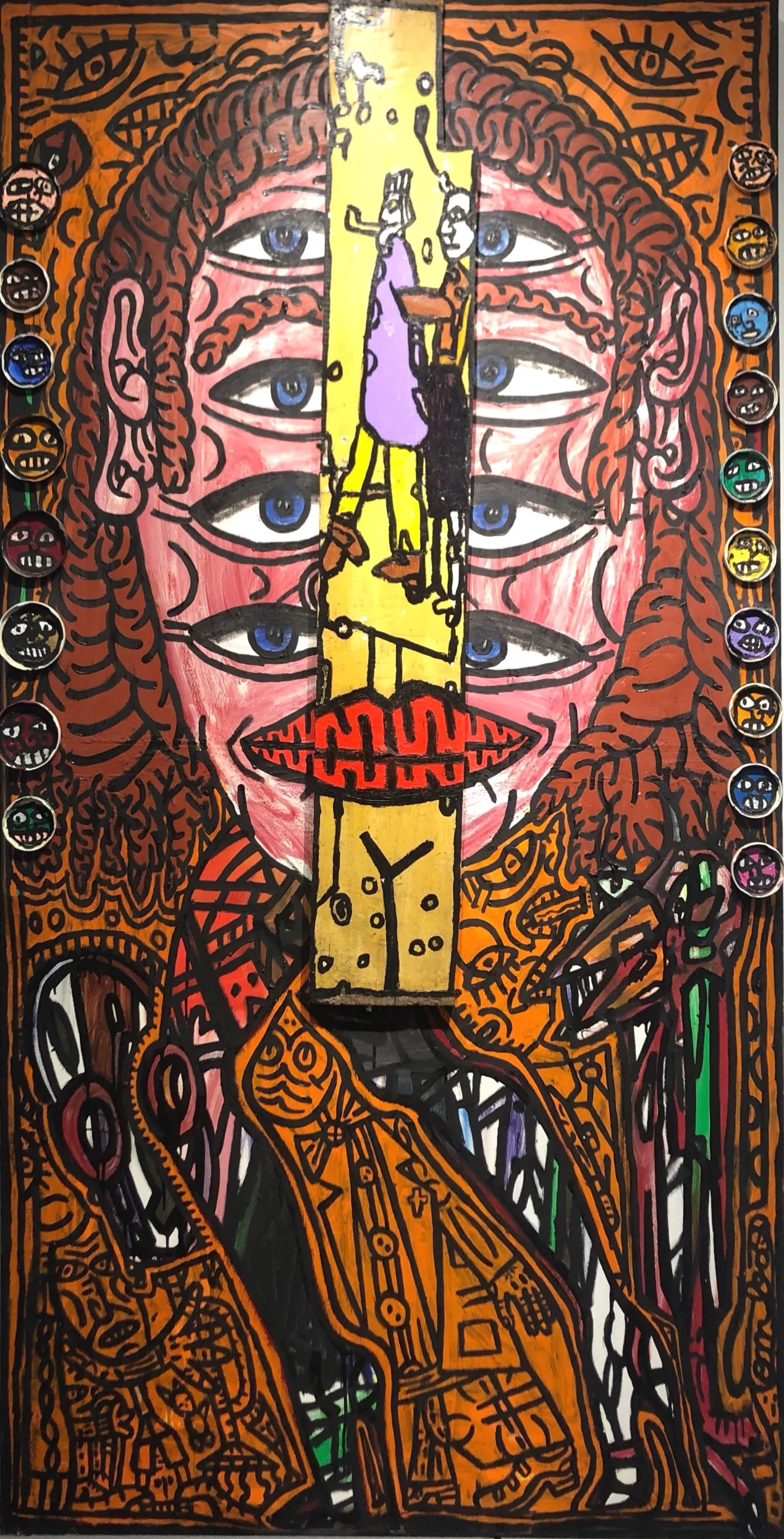 “ Sans Titre “ (1990) Technique sur toile - 192 x 102 cm