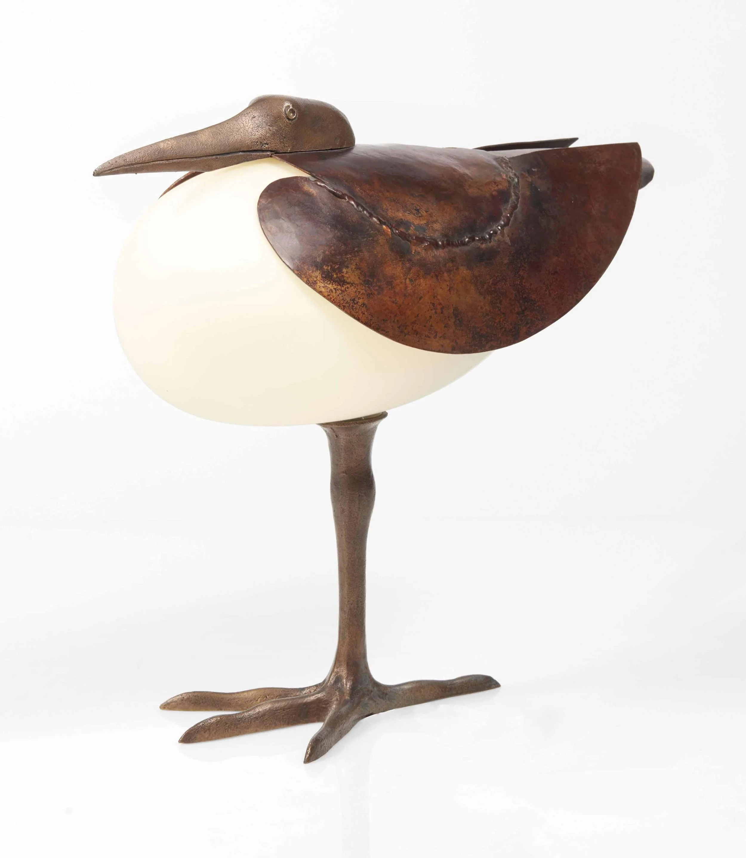 “Lampe échassier” (1990) Bronze - 29.5 × 32.5 × 13 cm