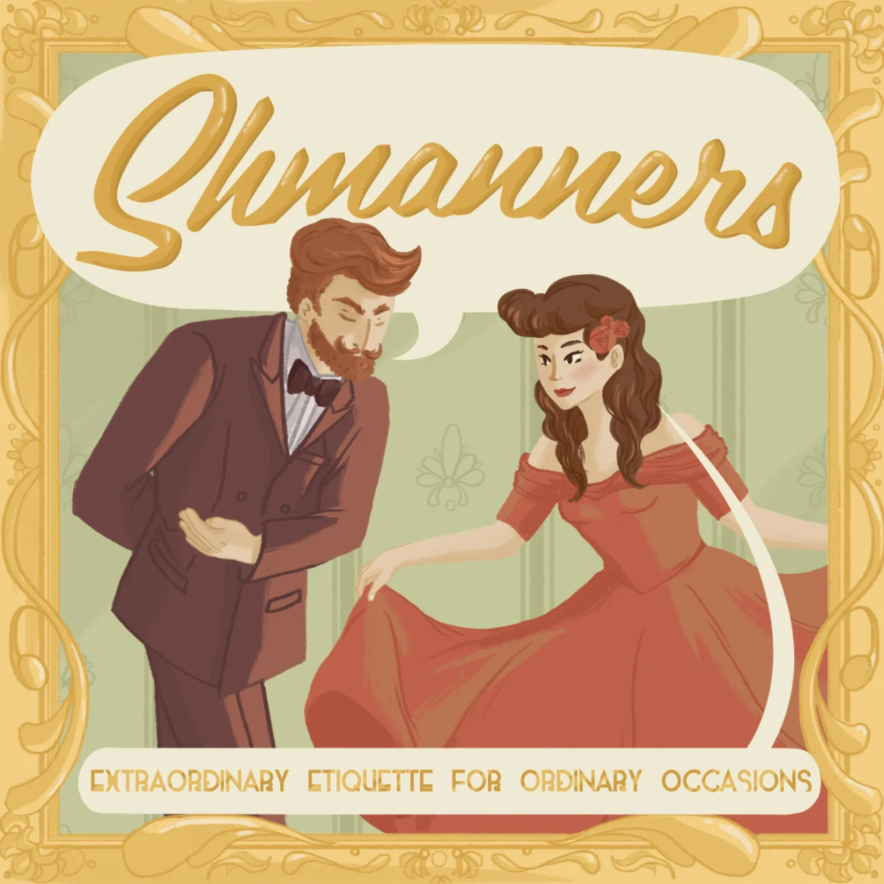 Branding and illustration for the podcast Shmanners !