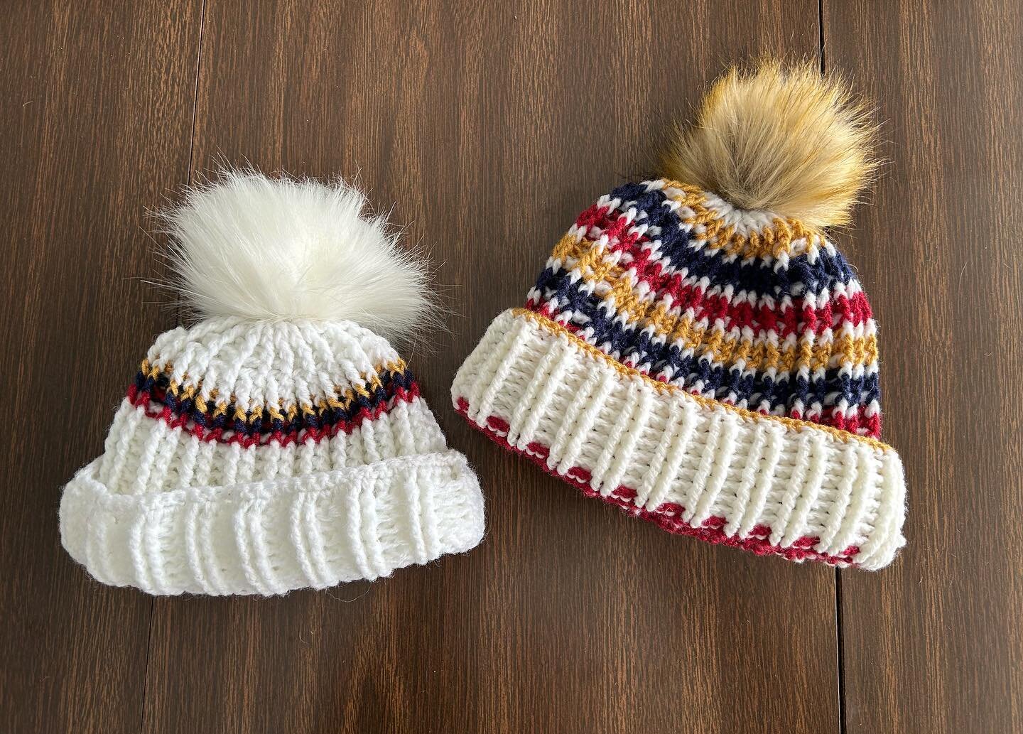 Couple of hats I recently wrapped up for @shannonthetravelingchef&rsquo;s grand-baby, Carter ✨One for now and one for him to grow into, both to celebrate his Colombian heritage 🇨🇴