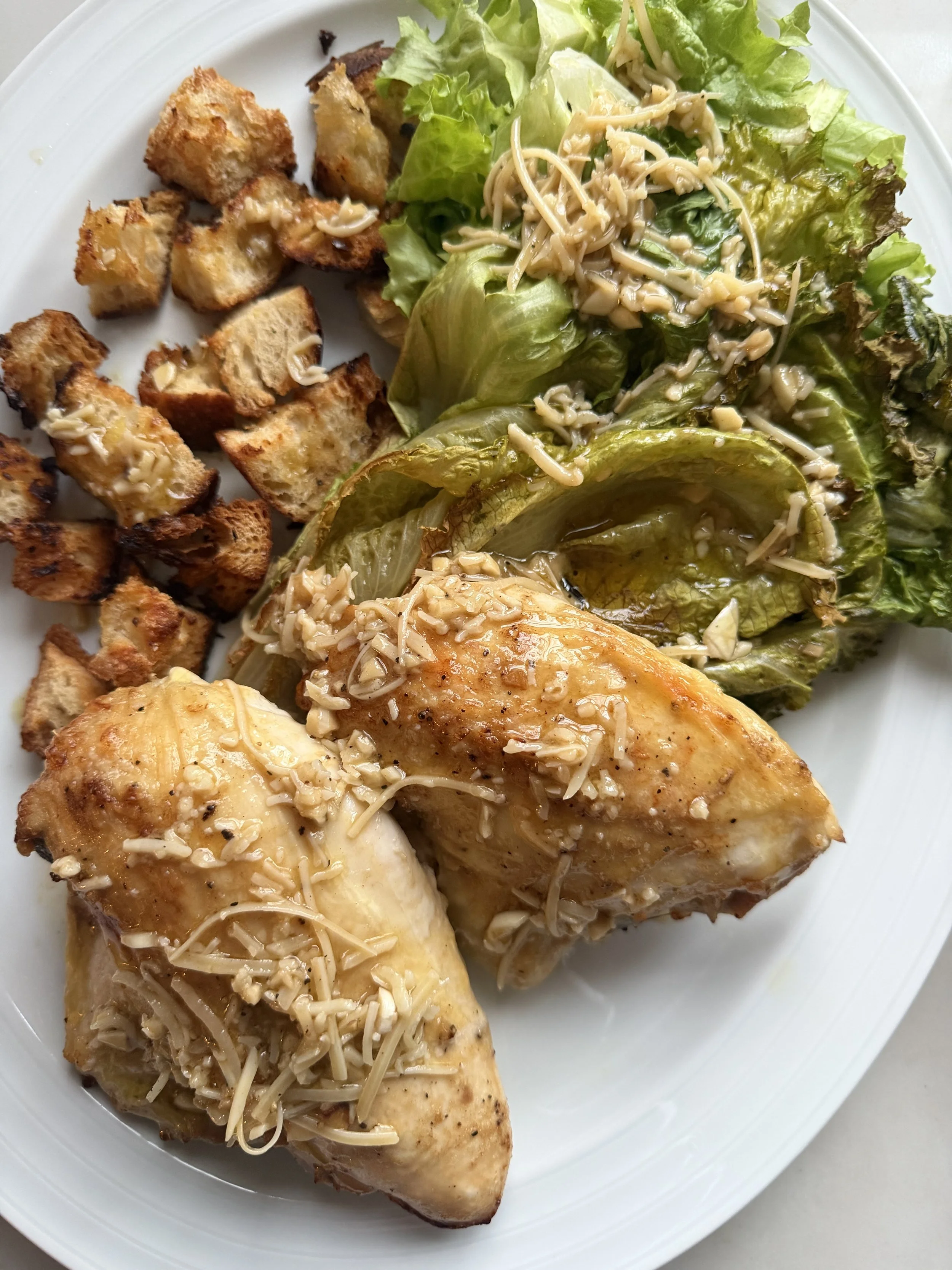 Sheet Pan Roasted Ceasar Chicken Salad