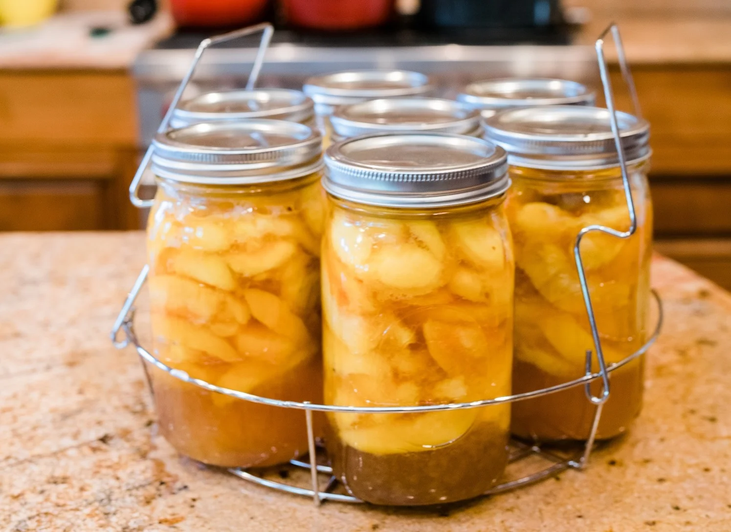 Glass Jar Canned Peaches