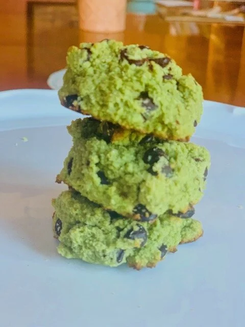 Matcha Mint Chocolate Chip Cookies