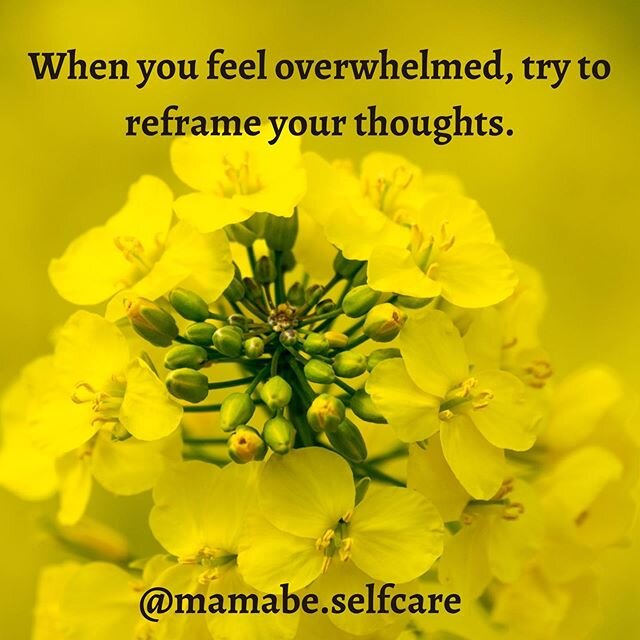 Reframing is looking at your situation in a way that empowers you and helps calm your mind 💙
.
.
It is not the same as stating positive affirmations although it helps you see things in a way that feels more manageable 💛
.
.
Here are a few ideas:
💛