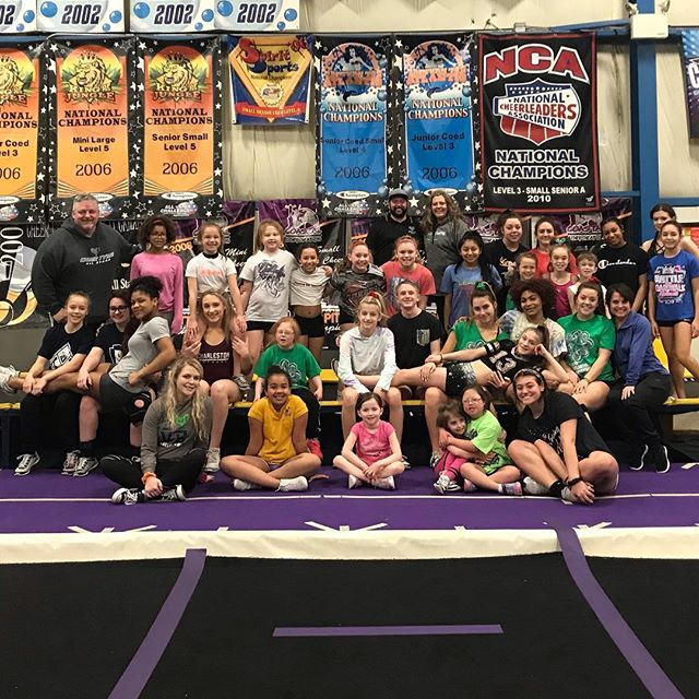 Thank You @cheertymeas and @jeezyfalcon for an amazing tumble clinic!