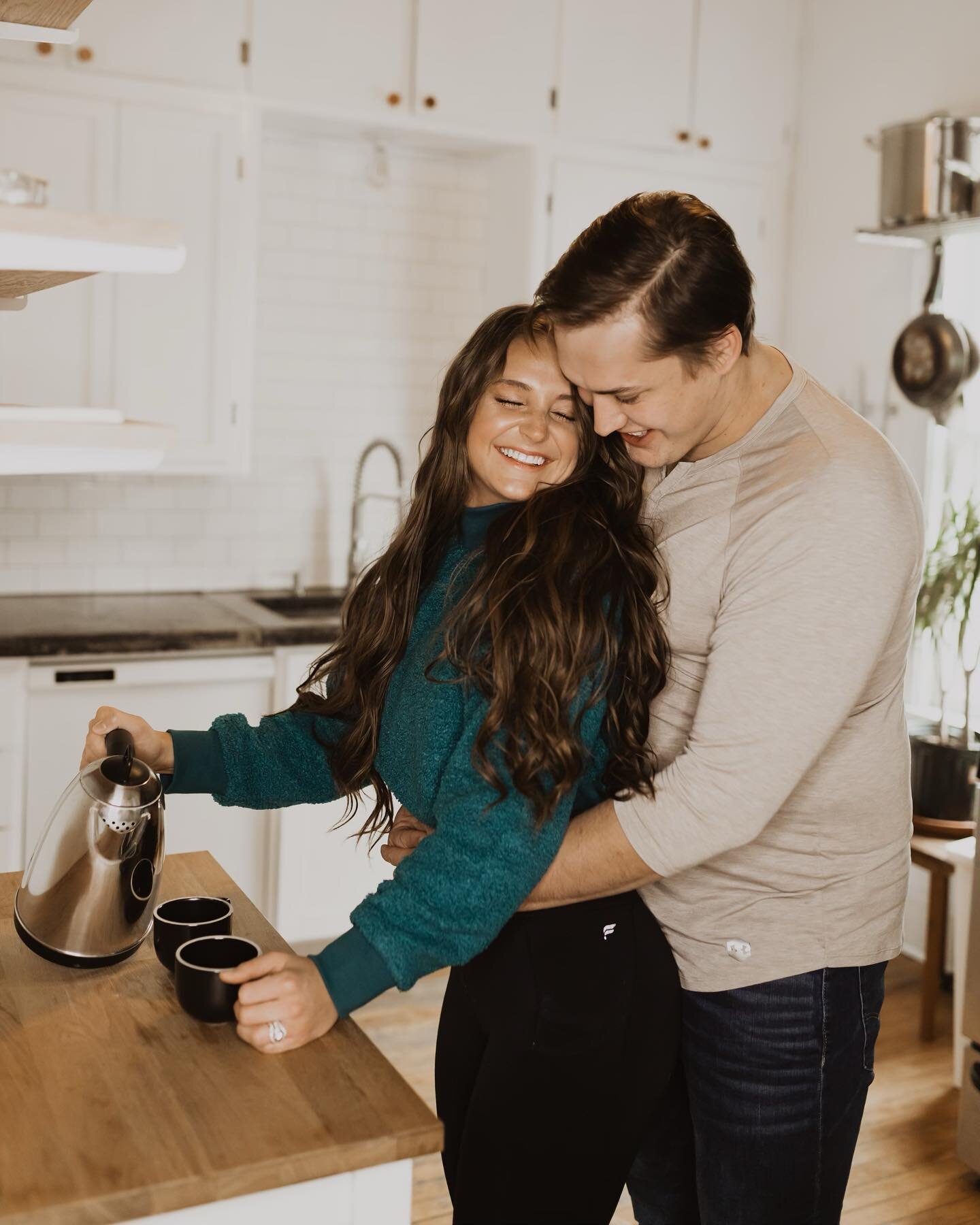 Can&rsquo;t wait to make coffee with you everyday for forever.
&bull;
&bull;
Photography: @emilymariepaulson 
Hair: @madloveshair &amp;  @merakihairloungempls 
Location: @cornerstorempls 
&bull;
&bull;
#couplesphotography #indoorphotography #couplesp