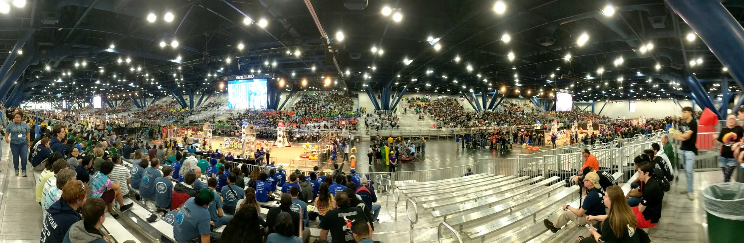 Panoramic view of all six division fields