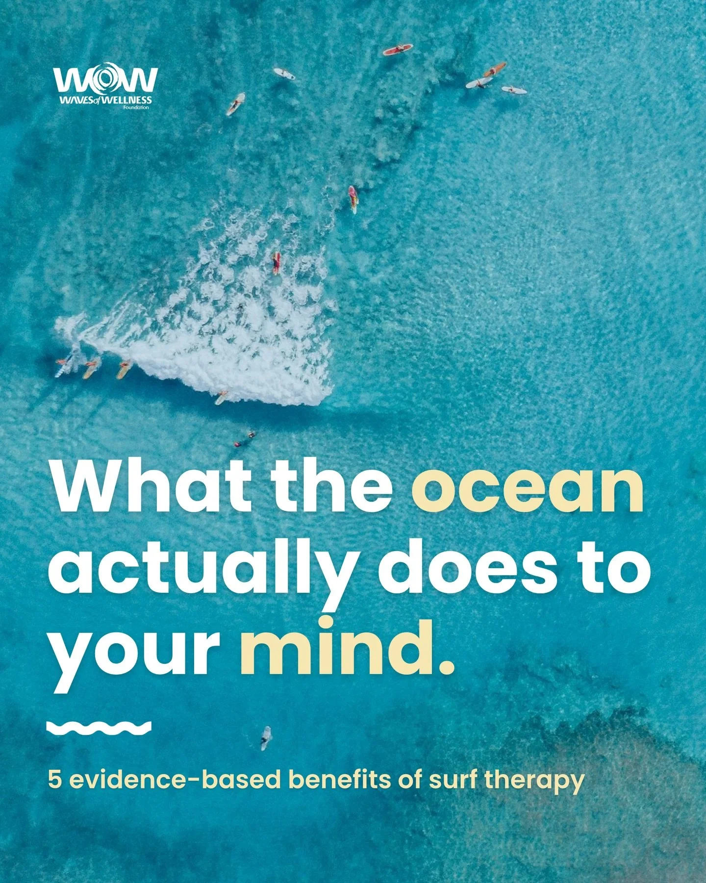 Research is showing surf therapy isn&rsquo;t just fun 🏄&zwj;♂️

It can actually reshape how we feel, think, and cope.
Curious how?

Swipe to see 5 evidence-based benefits of surf therapy ➡️

#wavesofwellness #foundationwow #surftherapy #oceantherapy