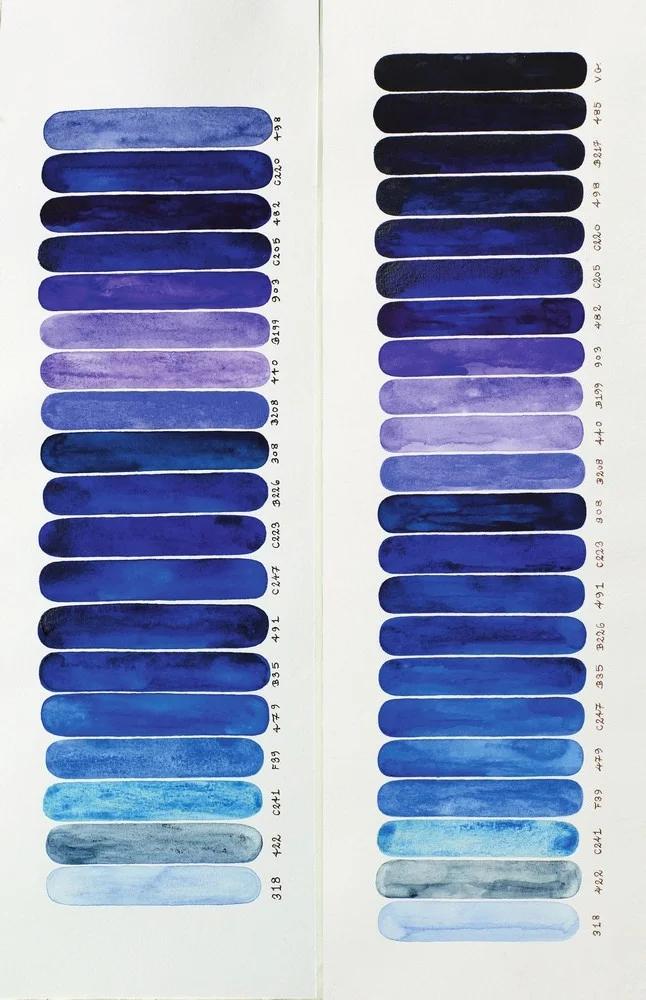Personal Selection of 19 Blues Seen While Sailing Into a Cove, 2013, by Julian Imrie