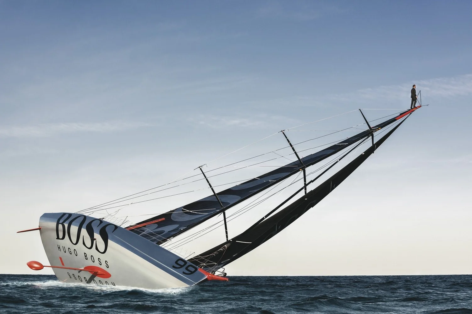 Thomson at the top of his mast. Water-repellant suit HUGO BOSS MEN’S FALL/WINTER 2014