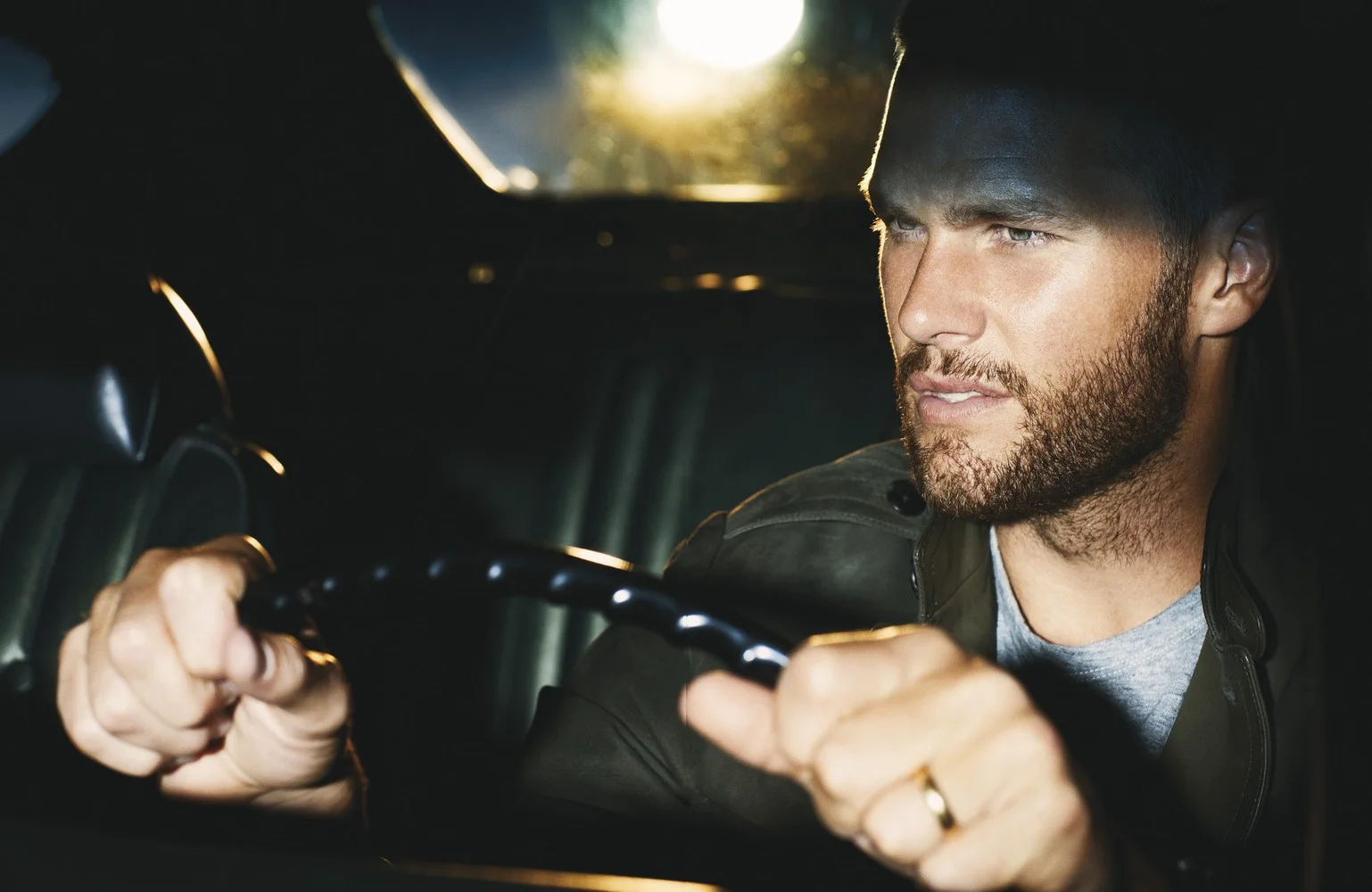Suede biker jacket TOM FORD, cotton t-shirt TODD SNYDER + CHAMPION