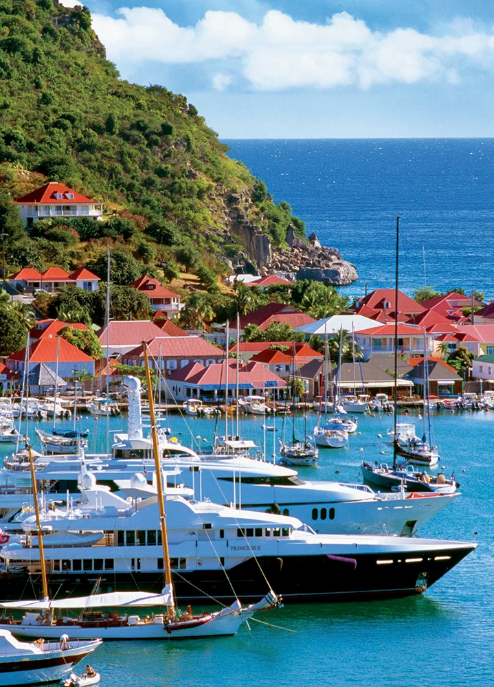The harbor at Port of Gustavia, St. Bart’s. Leeward Islands, Caribbean.